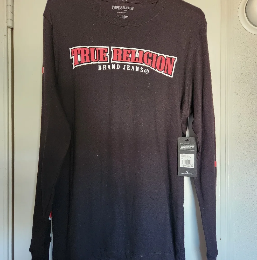True Religion Black Long Sleeve Tee